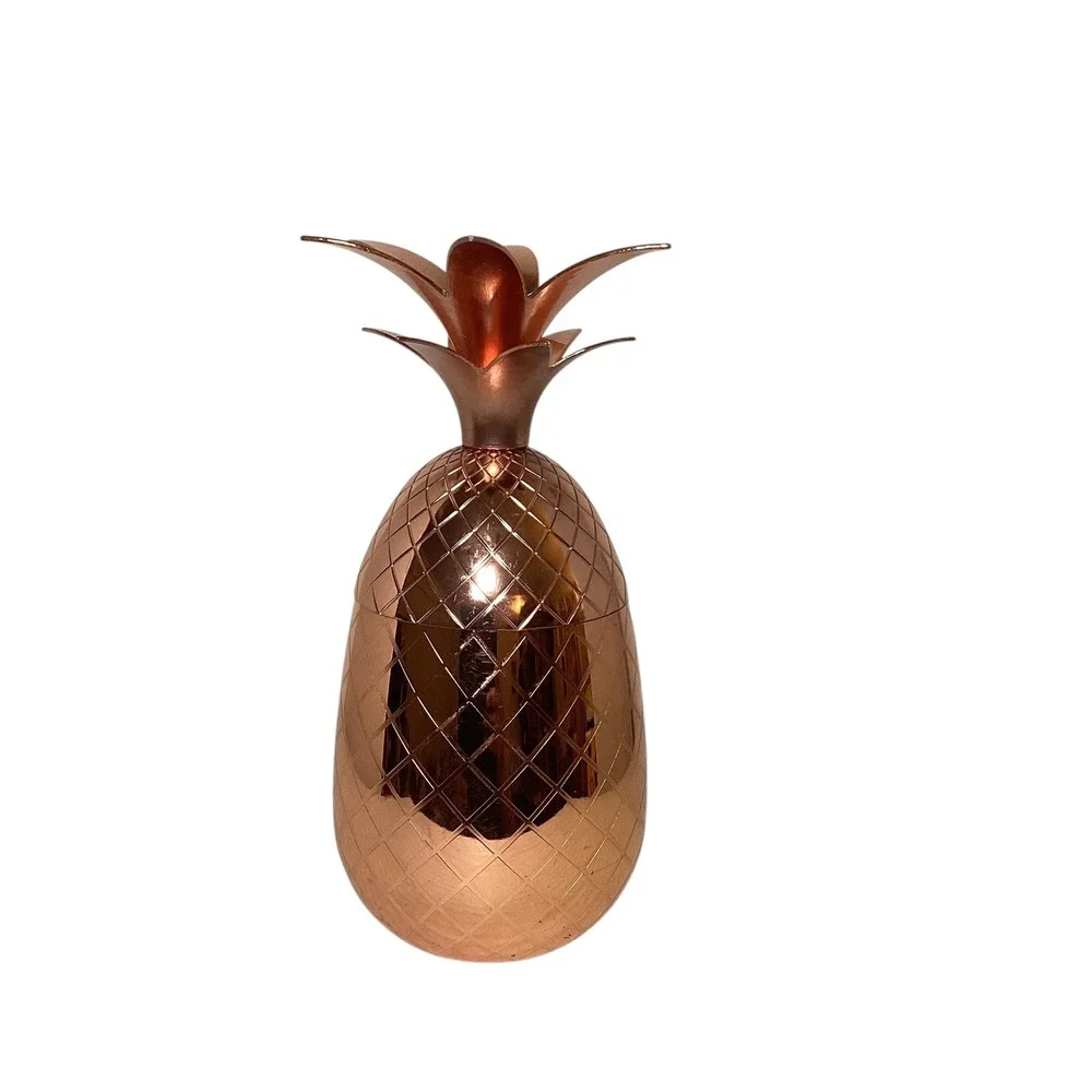 Copper Pineapple Cocktail Shaker Tumbler 2-Piece Tiki Barware 8